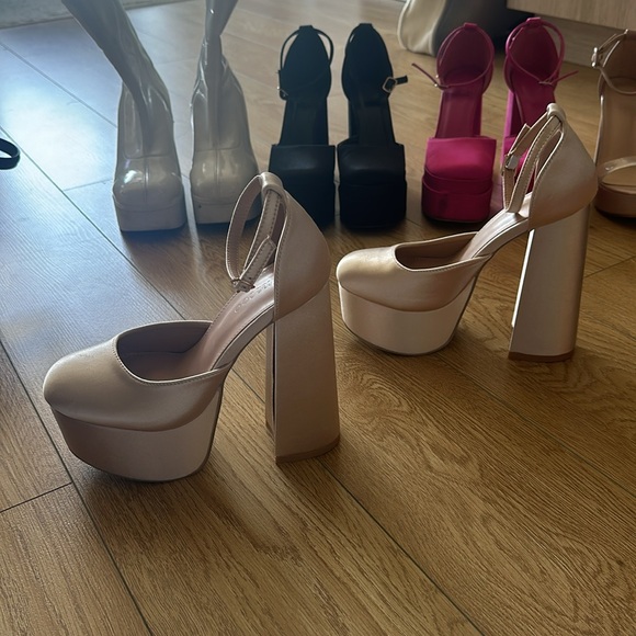Satin platform heels - Picture 5 of 7